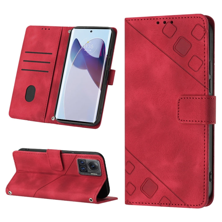 Skin-feel Embossed Leather Phone Case, For Motorola Moto G52, For Motorola Moto G62 5G, For Motorola Moto S30 Pro 5G, For Motorola Moto X30 Pro 5G
