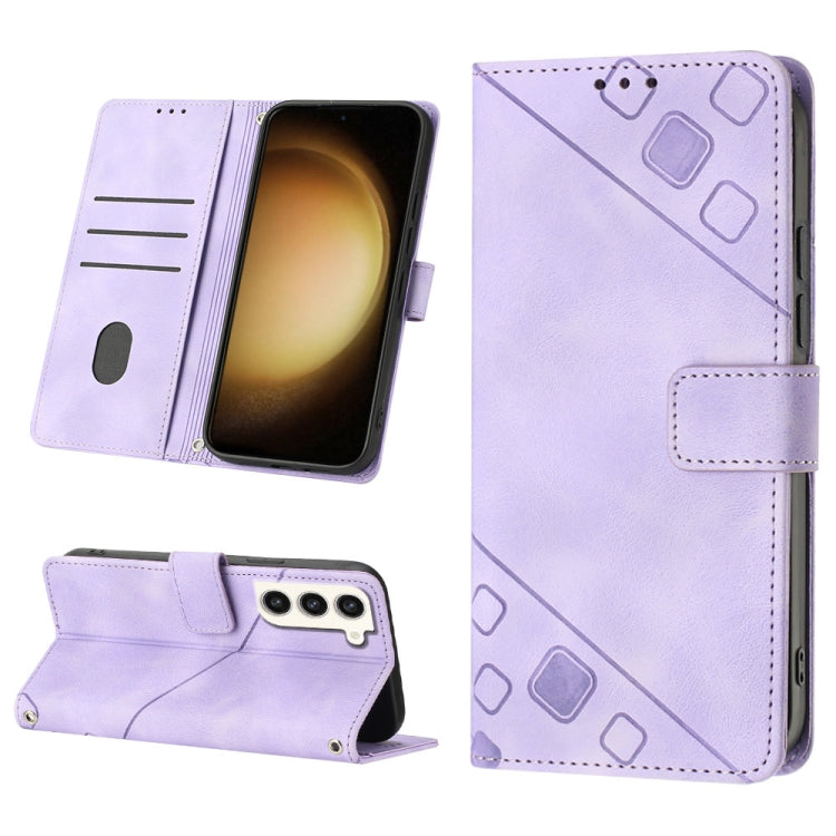 Skin-feel Embossed Leather Phone Case, For Samsung Galaxy S23 5G, For Samsung Galaxy S23+ 5G, For Samsung Galaxy S23 Ultra 5G, For Samsung Galaxy S22 5G, For Samsung Galaxy S22+ 5G, For Samsung Galaxy S22 Ultra 5G, For Samsung Galaxy S21 5G            ...