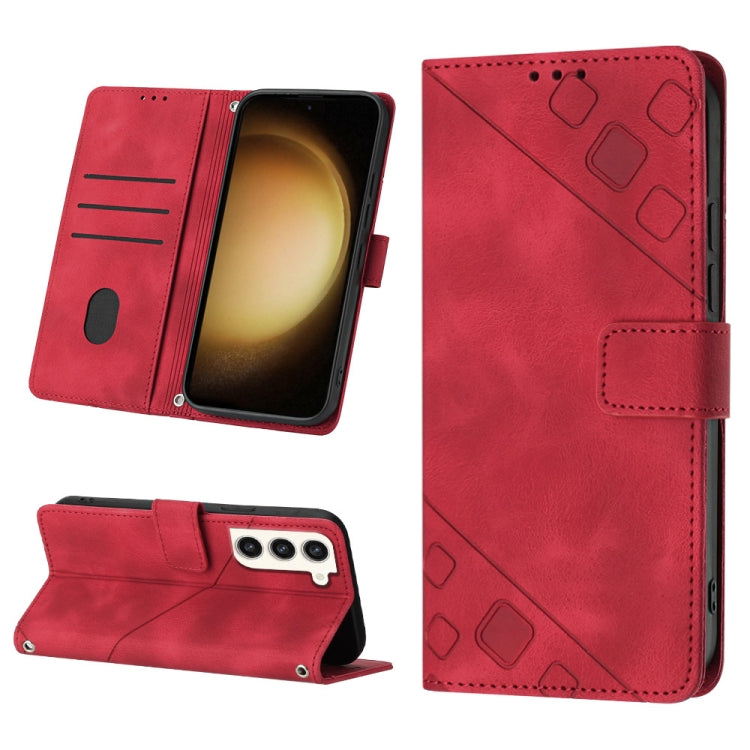Skin-feel Embossed Leather Phone Case, For Samsung Galaxy S23 5G, For Samsung Galaxy S23+ 5G, For Samsung Galaxy S23 Ultra 5G, For Samsung Galaxy S22 5G, For Samsung Galaxy S22+ 5G, For Samsung Galaxy S22 Ultra 5G, For Samsung Galaxy S21 5G            ...