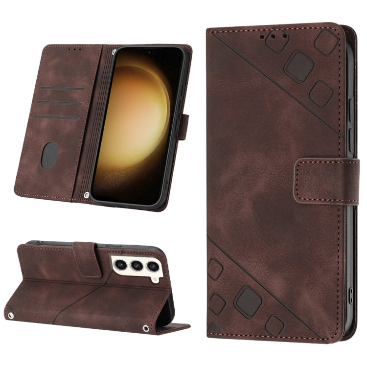 Skin-feel Embossed Leather Phone Case, For Samsung Galaxy S23 5G, For Samsung Galaxy S23+ 5G, For Samsung Galaxy S23 Ultra 5G, For Samsung Galaxy S22 5G, For Samsung Galaxy S22+ 5G, For Samsung Galaxy S22 Ultra 5G, For Samsung Galaxy S21 5G            ...