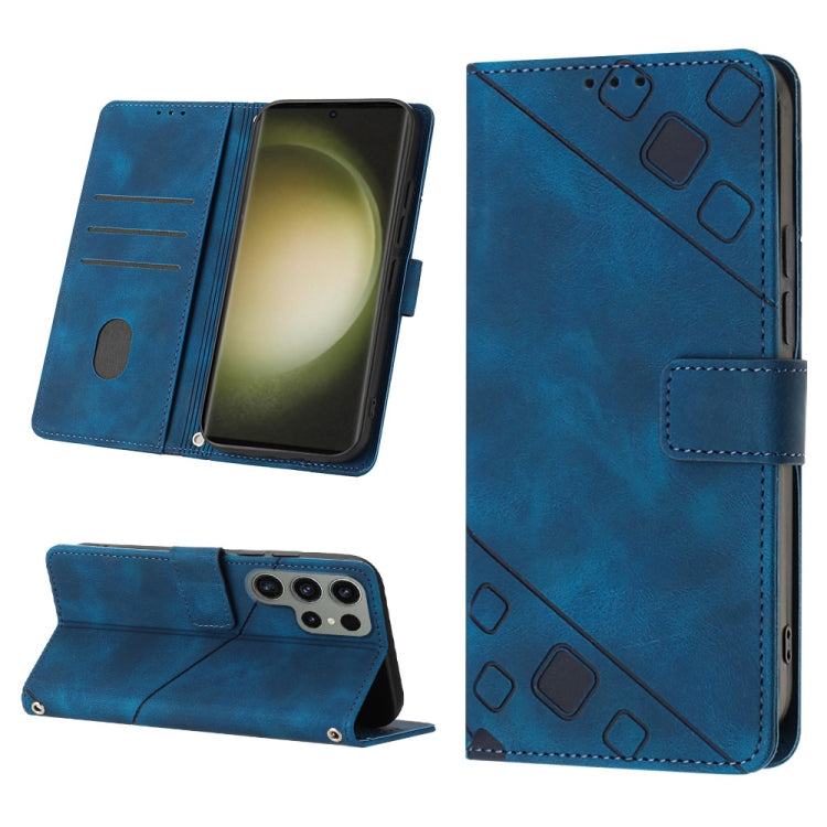 Skin-feel Embossed Leather Phone Case, For Samsung Galaxy S23 5G, For Samsung Galaxy S23+ 5G, For Samsung Galaxy S23 Ultra 5G, For Samsung Galaxy S22 5G, For Samsung Galaxy S22+ 5G, For Samsung Galaxy S22 Ultra 5G, For Samsung Galaxy S21 5G            ...