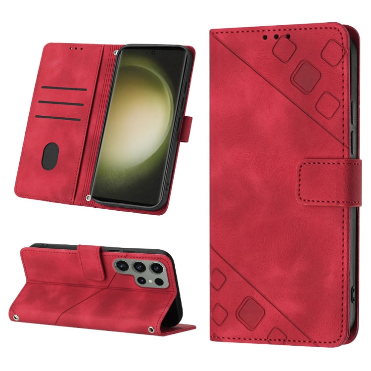 Skin-feel Embossed Leather Phone Case, For Samsung Galaxy S23 5G, For Samsung Galaxy S23+ 5G, For Samsung Galaxy S23 Ultra 5G, For Samsung Galaxy S22 5G, For Samsung Galaxy S22+ 5G, For Samsung Galaxy S22 Ultra 5G, For Samsung Galaxy S21 5G            ...