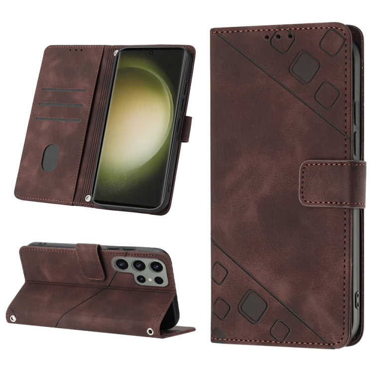 Skin-feel Embossed Leather Phone Case, For Samsung Galaxy S23 5G, For Samsung Galaxy S23+ 5G, For Samsung Galaxy S23 Ultra 5G, For Samsung Galaxy S22 5G, For Samsung Galaxy S22+ 5G, For Samsung Galaxy S22 Ultra 5G, For Samsung Galaxy S21 5G            ...
