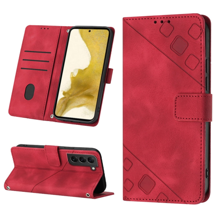 Skin-feel Embossed Leather Phone Case, For Samsung Galaxy S23 5G, For Samsung Galaxy S23+ 5G, For Samsung Galaxy S23 Ultra 5G, For Samsung Galaxy S22 5G, For Samsung Galaxy S22+ 5G, For Samsung Galaxy S22 Ultra 5G, For Samsung Galaxy S21 5G            ...