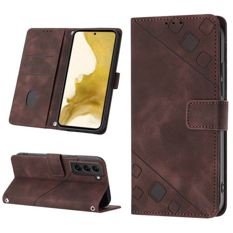 Skin-feel Embossed Leather Phone Case, For Samsung Galaxy S23 5G, For Samsung Galaxy S23+ 5G, For Samsung Galaxy S23 Ultra 5G, For Samsung Galaxy S22 5G, For Samsung Galaxy S22+ 5G, For Samsung Galaxy S22 Ultra 5G, For Samsung Galaxy S21 5G            ...