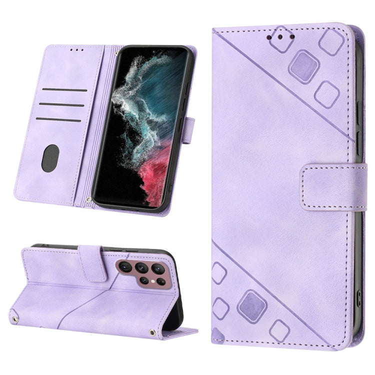 Skin-feel Embossed Leather Phone Case, For Samsung Galaxy S23 5G, For Samsung Galaxy S23+ 5G, For Samsung Galaxy S23 Ultra 5G, For Samsung Galaxy S22 5G, For Samsung Galaxy S22+ 5G, For Samsung Galaxy S22 Ultra 5G, For Samsung Galaxy S21 5G            ...