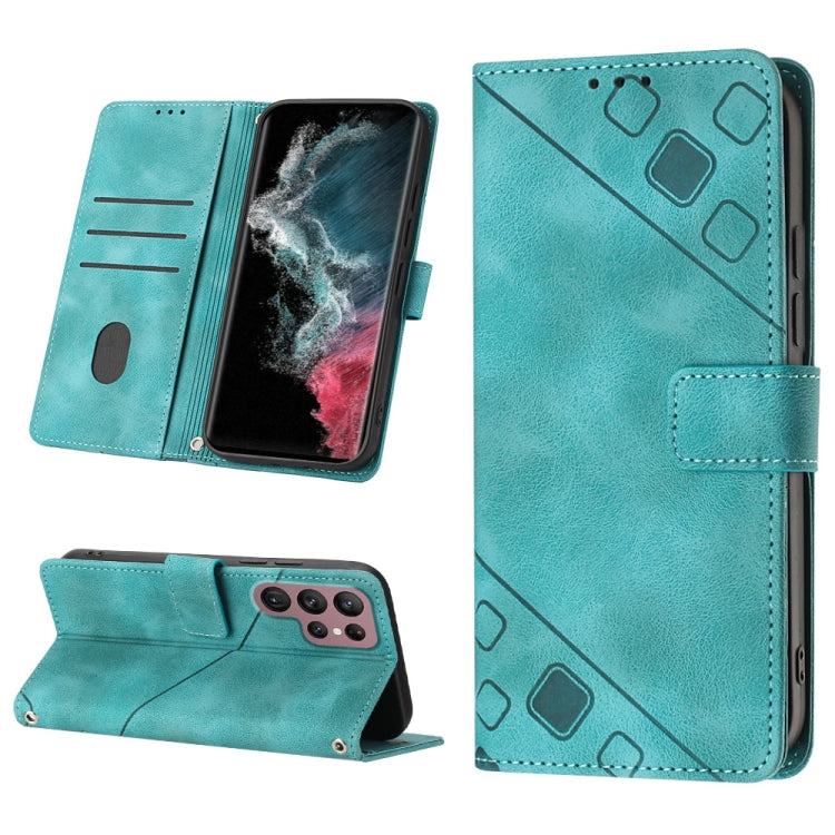 Skin-feel Embossed Leather Phone Case, For Samsung Galaxy S23 5G, For Samsung Galaxy S23+ 5G, For Samsung Galaxy S23 Ultra 5G, For Samsung Galaxy S22 5G, For Samsung Galaxy S22+ 5G, For Samsung Galaxy S22 Ultra 5G, For Samsung Galaxy S21 5G            ...