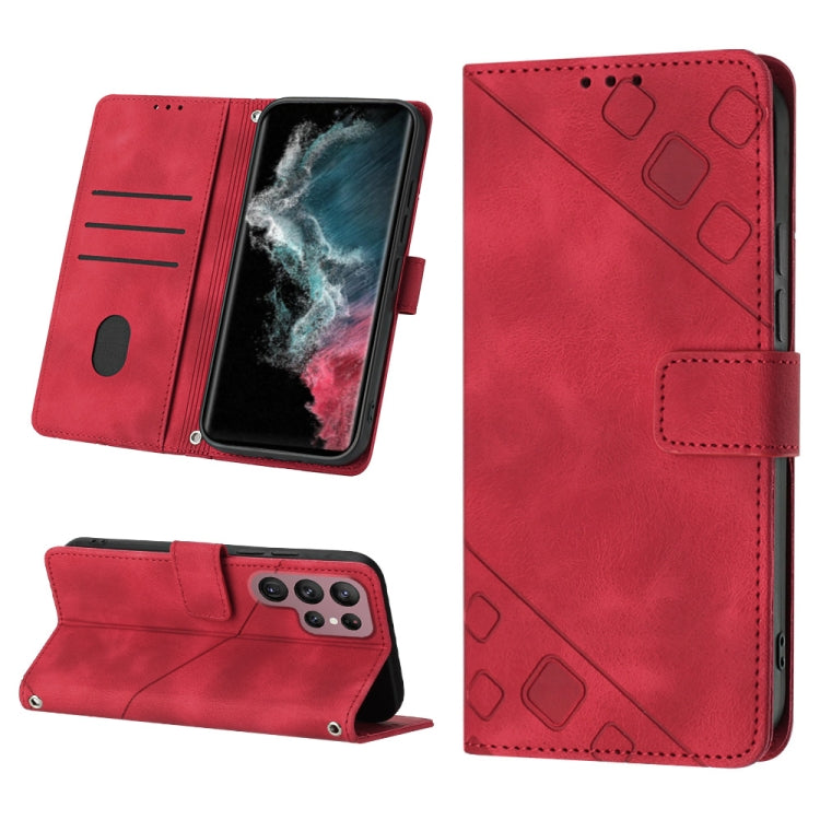Skin-feel Embossed Leather Phone Case, For Samsung Galaxy S23 5G, For Samsung Galaxy S23+ 5G, For Samsung Galaxy S23 Ultra 5G, For Samsung Galaxy S22 5G, For Samsung Galaxy S22+ 5G, For Samsung Galaxy S22 Ultra 5G, For Samsung Galaxy S21 5G            ...