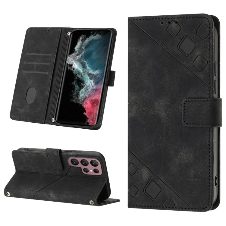Skin-feel Embossed Leather Phone Case, For Samsung Galaxy S23 5G, For Samsung Galaxy S23+ 5G, For Samsung Galaxy S23 Ultra 5G, For Samsung Galaxy S22 5G, For Samsung Galaxy S22+ 5G, For Samsung Galaxy S22 Ultra 5G, For Samsung Galaxy S21 5G            ...