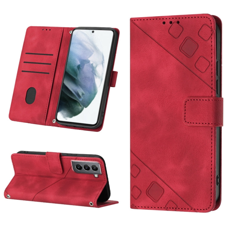Skin-feel Embossed Leather Phone Case, For Samsung Galaxy S23 5G, For Samsung Galaxy S23+ 5G, For Samsung Galaxy S23 Ultra 5G, For Samsung Galaxy S22 5G, For Samsung Galaxy S22+ 5G, For Samsung Galaxy S22 Ultra 5G, For Samsung Galaxy S21 5G            ...
