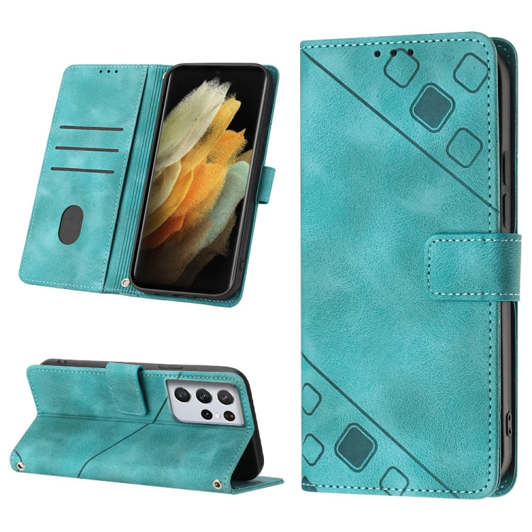 Skin-feel Embossed Leather Phone Case, For Samsung Galaxy S21 Ultra 5G, For Samsung Galaxy S21 FE 5G, For Samsung Galaxy S20 FE / S20 FE 2022, For Samsung Galaxy A03s 164.3mm India, For Samsung Galaxy A03s 166.6mm, For Samsung Galaxy A03s 165.8mm US   ...