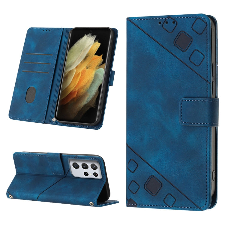 Skin-feel Embossed Leather Phone Case, For Samsung Galaxy S21 Ultra 5G, For Samsung Galaxy S21 FE 5G, For Samsung Galaxy S20 FE / S20 FE 2022, For Samsung Galaxy A03s 164.3mm India, For Samsung Galaxy A03s 166.6mm, For Samsung Galaxy A03s 165.8mm US   ...