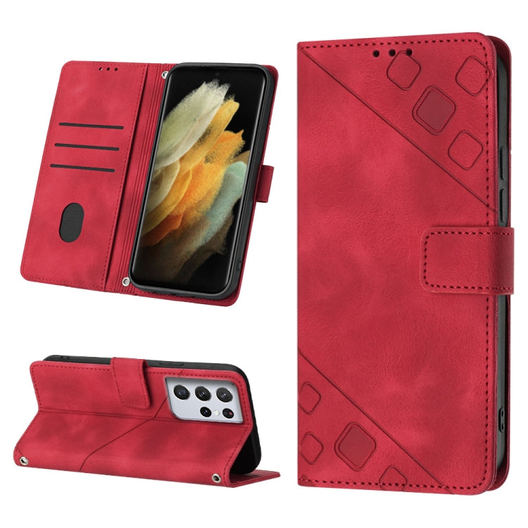 Skin-feel Embossed Leather Phone Case, For Samsung Galaxy S21 Ultra 5G, For Samsung Galaxy S21 FE 5G, For Samsung Galaxy S20 FE / S20 FE 2022, For Samsung Galaxy A03s 164.3mm India, For Samsung Galaxy A03s 166.6mm, For Samsung Galaxy A03s 165.8mm US   ...