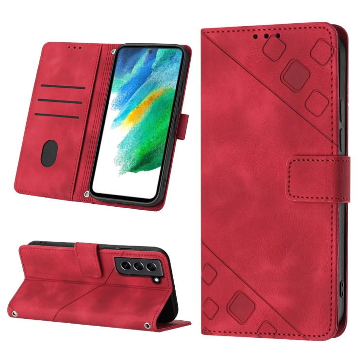 Skin-feel Embossed Leather Phone Case, For Samsung Galaxy S21 Ultra 5G, For Samsung Galaxy S21 FE 5G, For Samsung Galaxy S20 FE / S20 FE 2022, For Samsung Galaxy A03s 164.3mm India, For Samsung Galaxy A03s 166.6mm, For Samsung Galaxy A03s 165.8mm US   ...