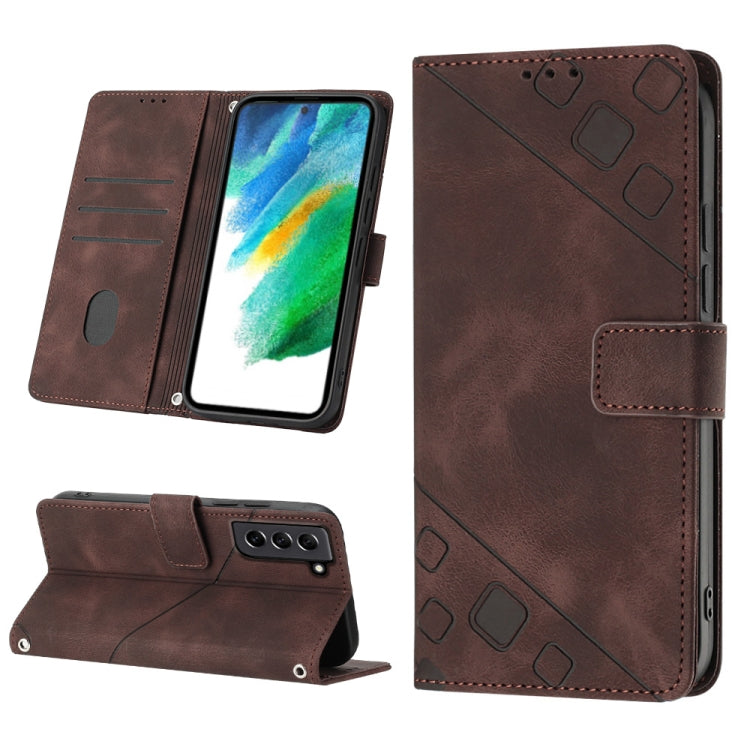 Skin-feel Embossed Leather Phone Case, For Samsung Galaxy S21 Ultra 5G, For Samsung Galaxy S21 FE 5G, For Samsung Galaxy S20 FE / S20 FE 2022, For Samsung Galaxy A03s 164.3mm India, For Samsung Galaxy A03s 166.6mm, For Samsung Galaxy A03s 165.8mm US   ...