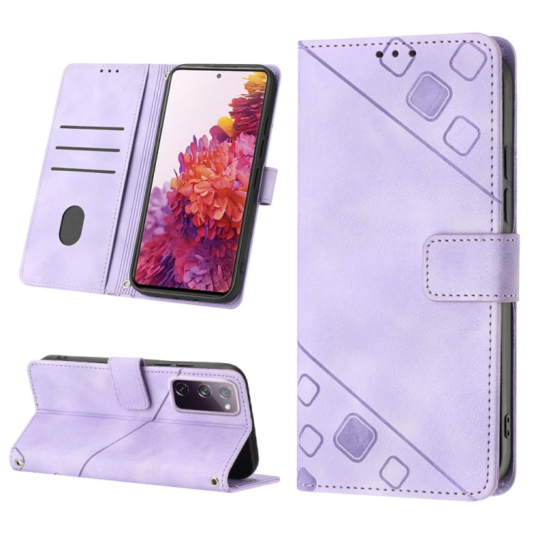 Skin-feel Embossed Leather Phone Case, For Samsung Galaxy S21 Ultra 5G, For Samsung Galaxy S21 FE 5G, For Samsung Galaxy S20 FE / S20 FE 2022, For Samsung Galaxy A03s 164.3mm India, For Samsung Galaxy A03s 166.6mm, For Samsung Galaxy A03s 165.8mm US   ...