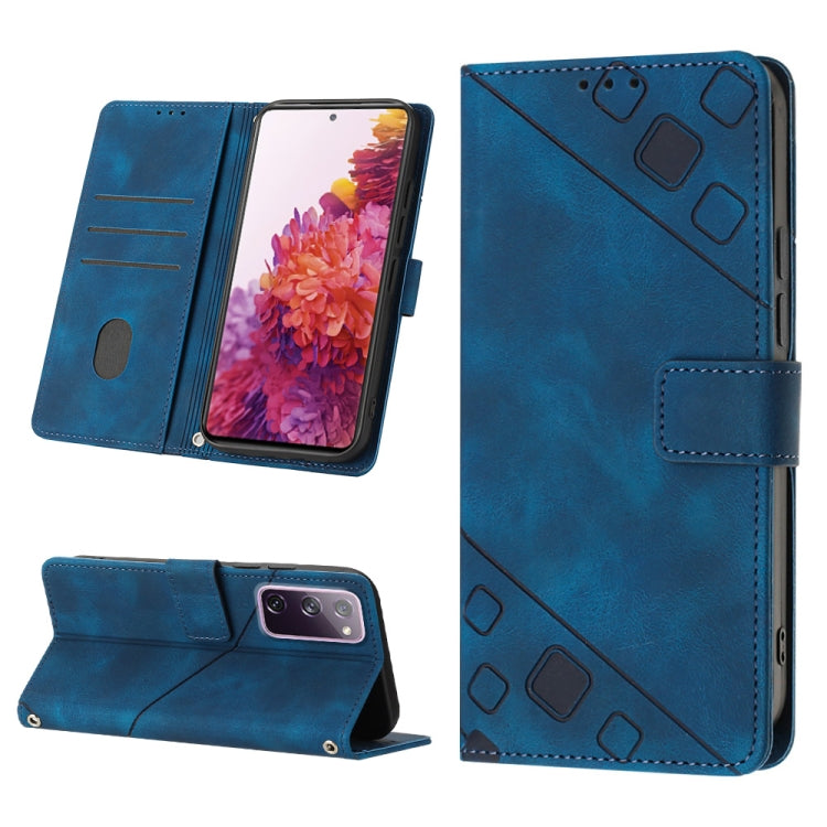 Skin-feel Embossed Leather Phone Case, For Samsung Galaxy S21 Ultra 5G, For Samsung Galaxy S21 FE 5G, For Samsung Galaxy S20 FE / S20 FE 2022, For Samsung Galaxy A03s 164.3mm India, For Samsung Galaxy A03s 166.6mm, For Samsung Galaxy A03s 165.8mm US   ...