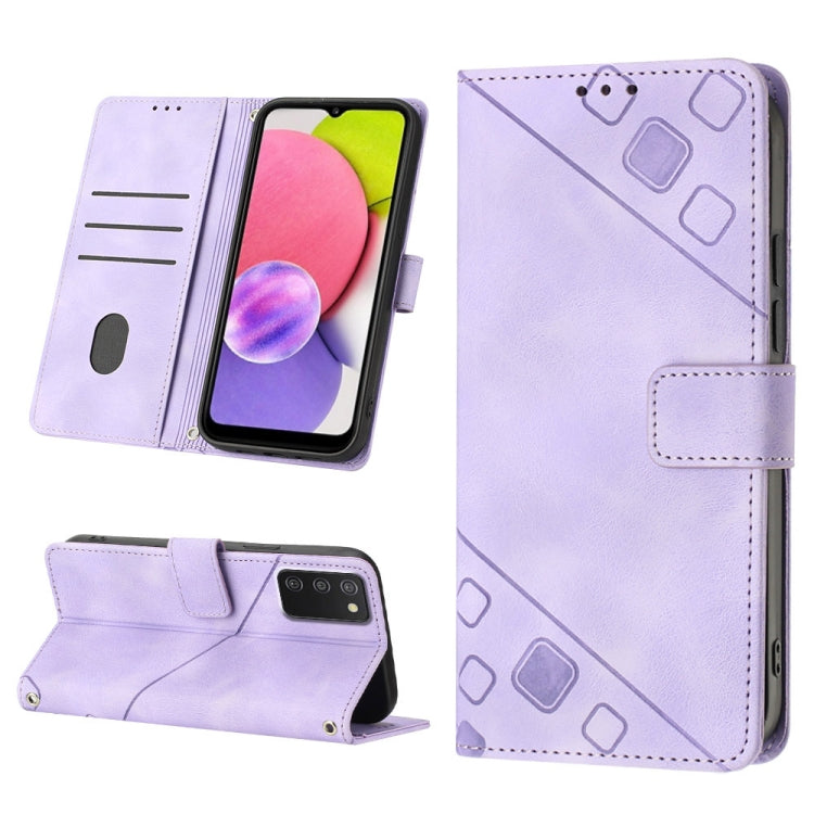 Skin-feel Embossed Leather Phone Case, For Samsung Galaxy S21 Ultra 5G, For Samsung Galaxy S21 FE 5G, For Samsung Galaxy S20 FE / S20 FE 2022, For Samsung Galaxy A03s 164.3mm India, For Samsung Galaxy A03s 166.6mm, For Samsung Galaxy A03s 165.8mm US   ...