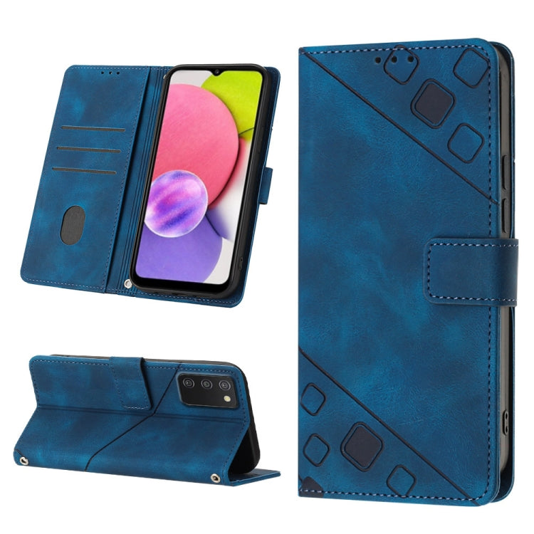 Skin-feel Embossed Leather Phone Case, For Samsung Galaxy S21 Ultra 5G, For Samsung Galaxy S21 FE 5G, For Samsung Galaxy S20 FE / S20 FE 2022, For Samsung Galaxy A03s 164.3mm India, For Samsung Galaxy A03s 166.6mm, For Samsung Galaxy A03s 165.8mm US   ...