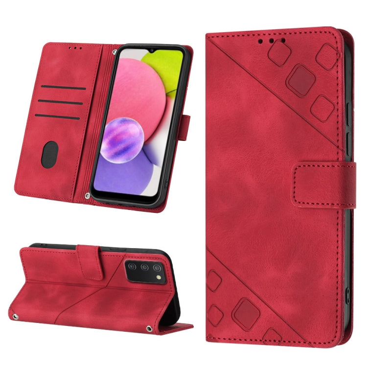 Skin-feel Embossed Leather Phone Case, For Samsung Galaxy S21 Ultra 5G, For Samsung Galaxy S21 FE 5G, For Samsung Galaxy S20 FE / S20 FE 2022, For Samsung Galaxy A03s 164.3mm India, For Samsung Galaxy A03s 166.6mm, For Samsung Galaxy A03s 165.8mm US   ...