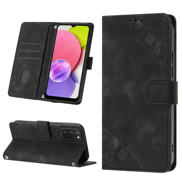 Skin-feel Embossed Leather Phone Case, For Samsung Galaxy S21 Ultra 5G, For Samsung Galaxy S21 FE 5G, For Samsung Galaxy S20 FE / S20 FE 2022, For Samsung Galaxy A03s 164.3mm India, For Samsung Galaxy A03s 166.6mm, For Samsung Galaxy A03s 165.8mm US   ...