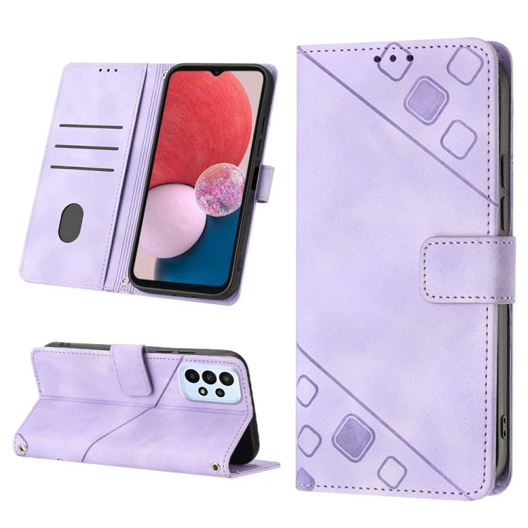 Skin-feel Embossed Leather Phone Case, For Samsung Galaxy S21 Ultra 5G, For Samsung Galaxy S21 FE 5G, For Samsung Galaxy S20 FE / S20 FE 2022, For Samsung Galaxy A03s 164.3mm India, For Samsung Galaxy A03s 166.6mm, For Samsung Galaxy A03s 165.8mm US   ...
