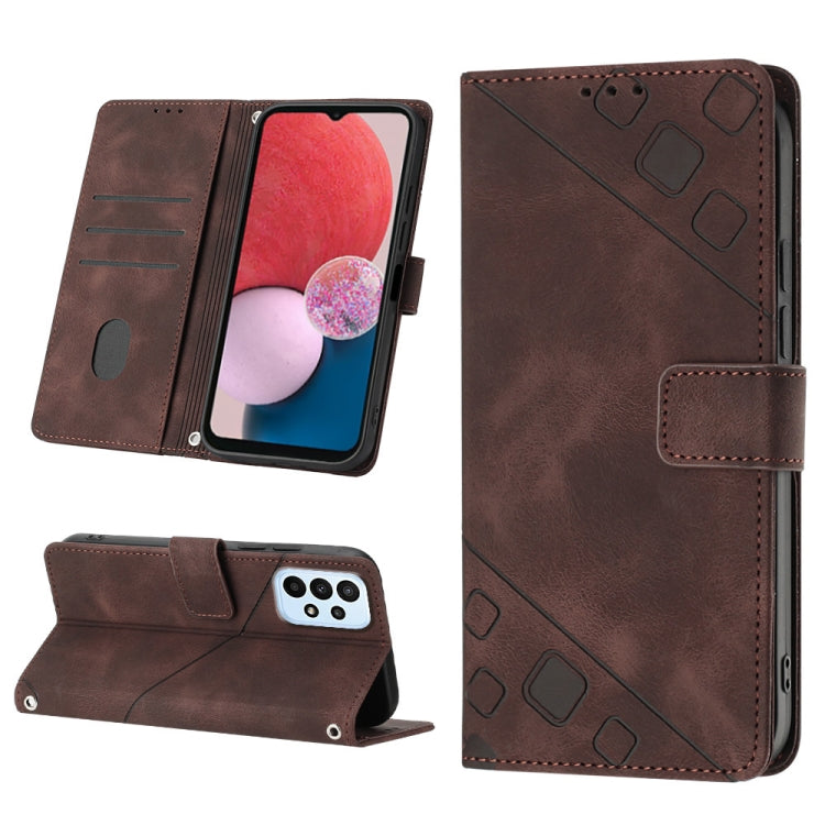 Skin-feel Embossed Leather Phone Case, For Samsung Galaxy S21 Ultra 5G, For Samsung Galaxy S21 FE 5G, For Samsung Galaxy S20 FE / S20 FE 2022, For Samsung Galaxy A03s 164.3mm India, For Samsung Galaxy A03s 166.6mm, For Samsung Galaxy A03s 165.8mm US   ...