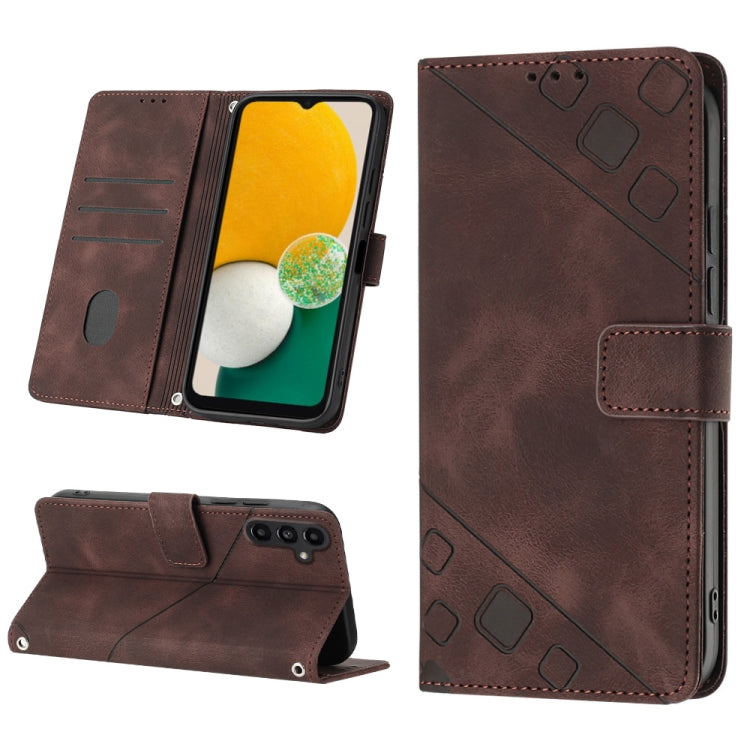 Skin-feel Embossed Leather Phone Case, For Samsung Galaxy A13 5G /A04 4G/A04e, For Samsung Galaxy A14 5G, For Samsung Galaxy A22 5G, For Samsung Galaxy A22 4G / M32 4G, For Samsung Galaxy A23 4G / F23 5G, For Samsung Galaxy A32 4G                      ...