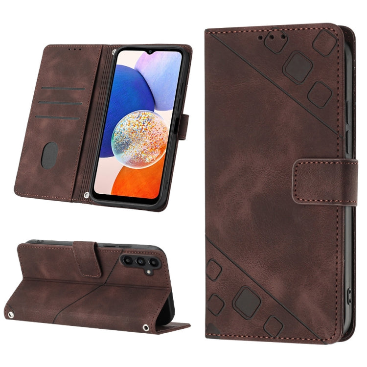 Skin-feel Embossed Leather Phone Case, For Samsung Galaxy A13 5G /A04 4G/A04e, For Samsung Galaxy A14 5G, For Samsung Galaxy A22 5G, For Samsung Galaxy A22 4G / M32 4G, For Samsung Galaxy A23 4G / F23 5G, For Samsung Galaxy A32 4G                      ...