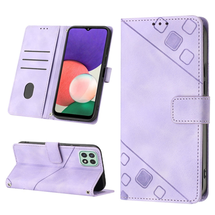 Skin-feel Embossed Leather Phone Case, For Samsung Galaxy A13 5G /A04 4G/A04e, For Samsung Galaxy A14 5G, For Samsung Galaxy A22 5G, For Samsung Galaxy A22 4G / M32 4G, For Samsung Galaxy A23 4G / F23 5G, For Samsung Galaxy A32 4G                      ...