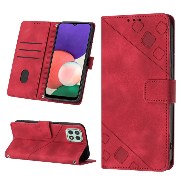 Skin-feel Embossed Leather Phone Case, For Samsung Galaxy A13 5G /A04 4G/A04e, For Samsung Galaxy A14 5G, For Samsung Galaxy A22 5G, For Samsung Galaxy A22 4G / M32 4G, For Samsung Galaxy A23 4G / F23 5G, For Samsung Galaxy A32 4G                      ...