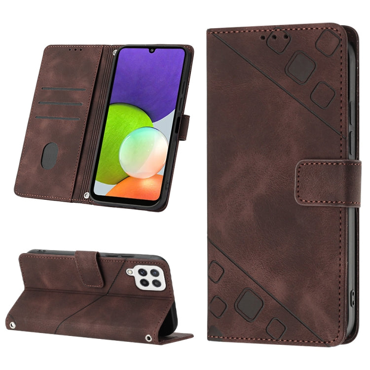 Skin-feel Embossed Leather Phone Case, For Samsung Galaxy A13 5G /A04 4G/A04e, For Samsung Galaxy A14 5G, For Samsung Galaxy A22 5G, For Samsung Galaxy A22 4G / M32 4G, For Samsung Galaxy A23 4G / F23 5G, For Samsung Galaxy A32 4G                      ...
