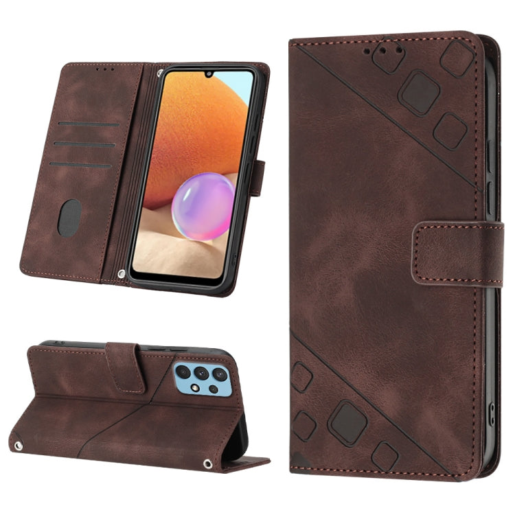 Skin-feel Embossed Leather Phone Case, For Samsung Galaxy A13 5G /A04 4G/A04e, For Samsung Galaxy A14 5G, For Samsung Galaxy A22 5G, For Samsung Galaxy A22 4G / M32 4G, For Samsung Galaxy A23 4G / F23 5G, For Samsung Galaxy A32 4G                      ...