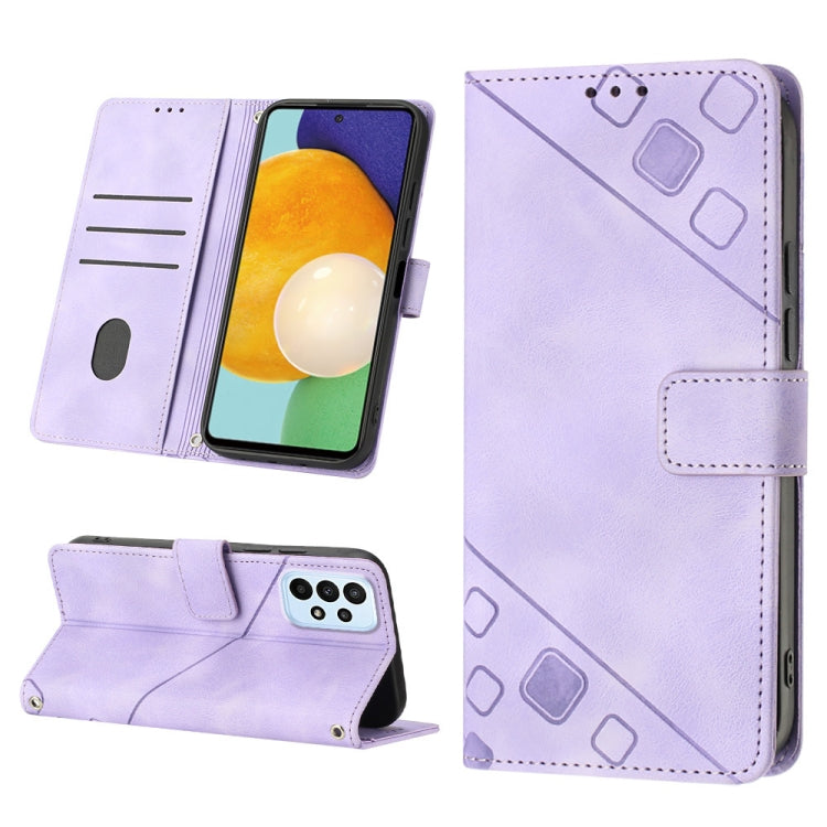 Skin-feel Embossed Leather Phone Case, For Samsung Galaxy A34, For Samsung Galaxy A52 5G / 4G, For Samsung Galaxy A53 5G, For Samsung Galaxy A54 5G, For Samsung Galaxy A72 5G / 4G, For Samsung Galaxy A73 5G
