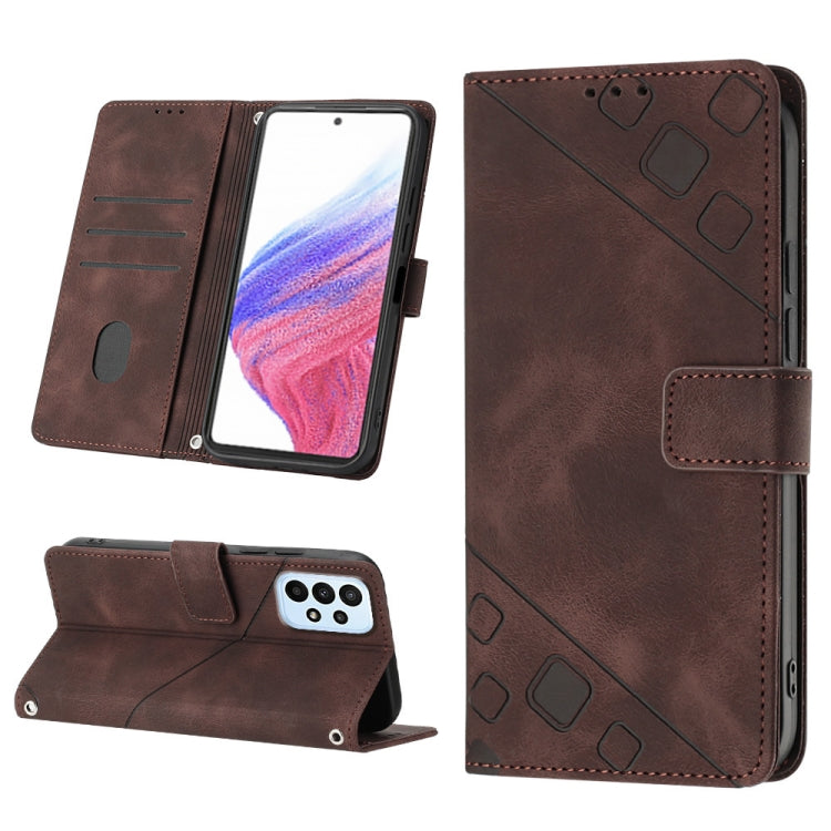 Skin-feel Embossed Leather Phone Case, For Samsung Galaxy A34, For Samsung Galaxy A52 5G / 4G, For Samsung Galaxy A53 5G, For Samsung Galaxy A54 5G, For Samsung Galaxy A72 5G / 4G, For Samsung Galaxy A73 5G