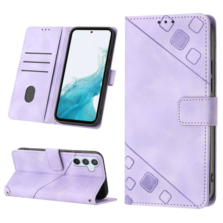 Skin-feel Embossed Leather Phone Case, For Samsung Galaxy A34, For Samsung Galaxy A52 5G / 4G, For Samsung Galaxy A53 5G, For Samsung Galaxy A54 5G, For Samsung Galaxy A72 5G / 4G, For Samsung Galaxy A73 5G