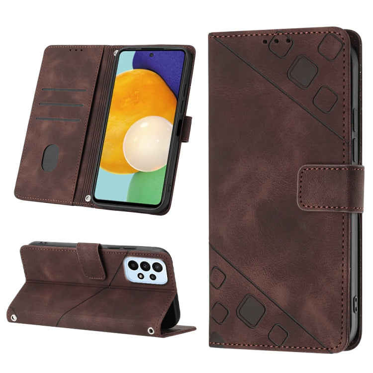Skin-feel Embossed Leather Phone Case, For Samsung Galaxy A34, For Samsung Galaxy A52 5G / 4G, For Samsung Galaxy A53 5G, For Samsung Galaxy A54 5G, For Samsung Galaxy A72 5G / 4G, For Samsung Galaxy A73 5G
