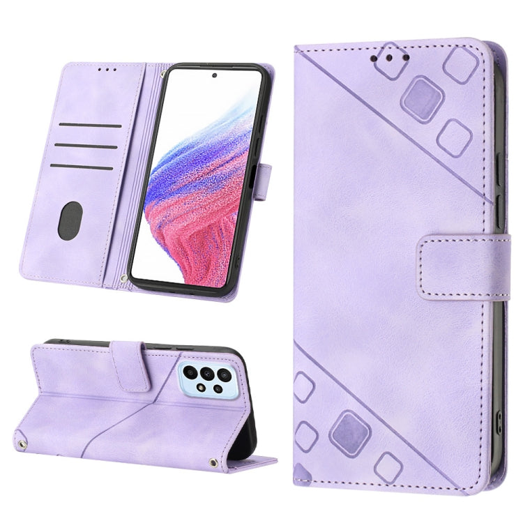 Skin-feel Embossed Leather Phone Case, For Samsung Galaxy A34, For Samsung Galaxy A52 5G / 4G, For Samsung Galaxy A53 5G, For Samsung Galaxy A54 5G, For Samsung Galaxy A72 5G / 4G, For Samsung Galaxy A73 5G