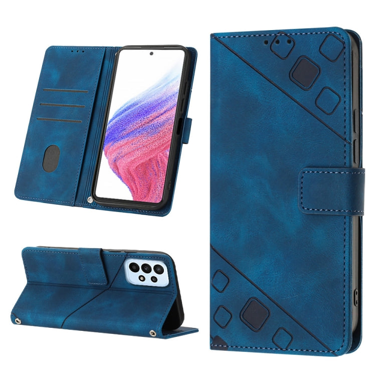 Skin-feel Embossed Leather Phone Case, For Samsung Galaxy A34, For Samsung Galaxy A52 5G / 4G, For Samsung Galaxy A53 5G, For Samsung Galaxy A54 5G, For Samsung Galaxy A72 5G / 4G, For Samsung Galaxy A73 5G