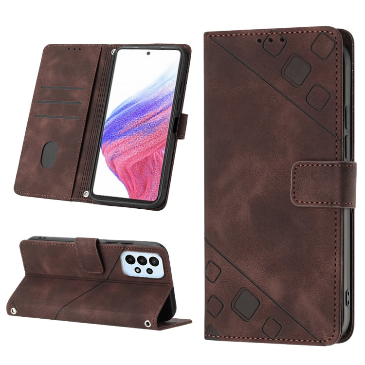 Skin-feel Embossed Leather Phone Case, For Samsung Galaxy A34, For Samsung Galaxy A52 5G / 4G, For Samsung Galaxy A53 5G, For Samsung Galaxy A54 5G, For Samsung Galaxy A72 5G / 4G, For Samsung Galaxy A73 5G