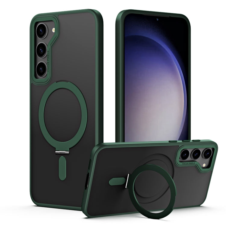 Skin Feel MagSafe Shockproof Phone Case with Holder, For Samsung Galaxy S23 5G, For Samsung Galaxy S23+ 5G, For Samsung Galaxy S23 Ultra 5G