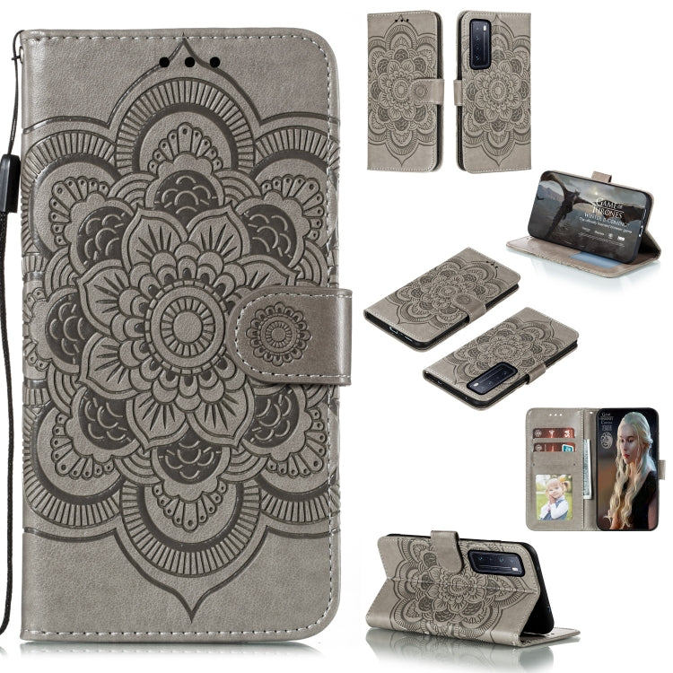 Mandala Embossing Pattern Horizontal Flip PU Leather Case with Holder & Card Slots & Walle & Lanyard, For Huawei nova 7 SE, For Huawei nova 7, For Huawei nova 7 Pro, For Huawei P40 pro+, For Huawei Enjoy 10e, For Huawei Honor 30