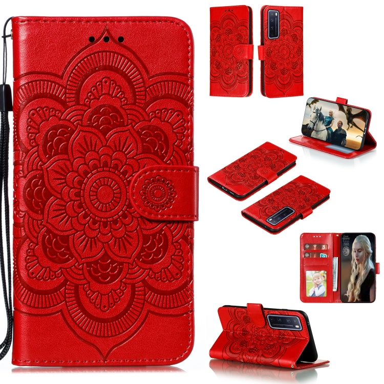 Mandala Embossing Pattern Horizontal Flip PU Leather Case with Holder & Card Slots & Walle & Lanyard, For Huawei nova 7 SE, For Huawei nova 7, For Huawei nova 7 Pro, For Huawei P40 pro+, For Huawei Enjoy 10e, For Huawei Honor 30
