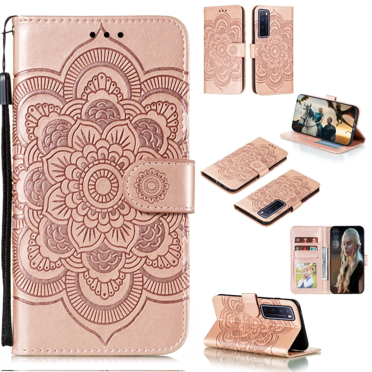 Mandala Embossing Pattern Horizontal Flip PU Leather Case with Holder & Card Slots & Walle & Lanyard, For Huawei nova 7 SE, For Huawei nova 7, For Huawei nova 7 Pro, For Huawei P40 pro+, For Huawei Enjoy 10e, For Huawei Honor 30