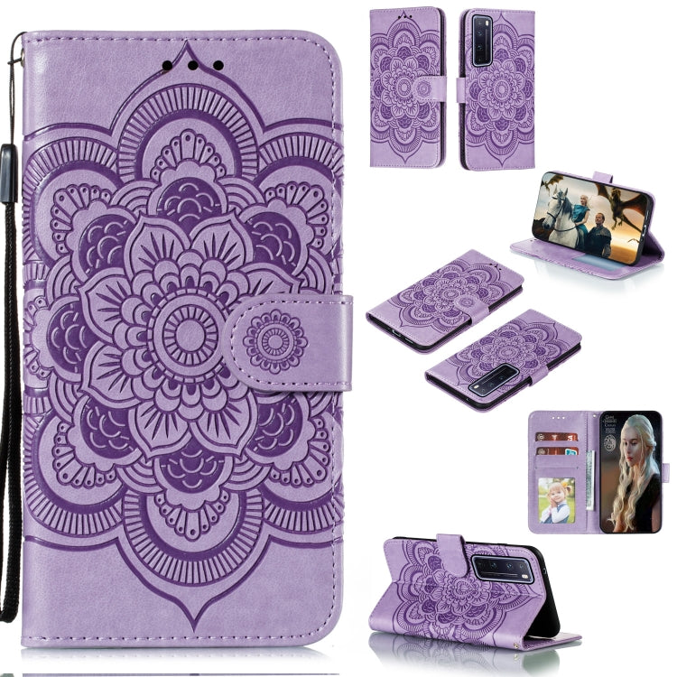 Mandala Embossing Pattern Horizontal Flip PU Leather Case with Holder & Card Slots & Walle & Lanyard, For Huawei nova 7 SE, For Huawei nova 7, For Huawei nova 7 Pro, For Huawei P40 pro+, For Huawei Enjoy 10e, For Huawei Honor 30