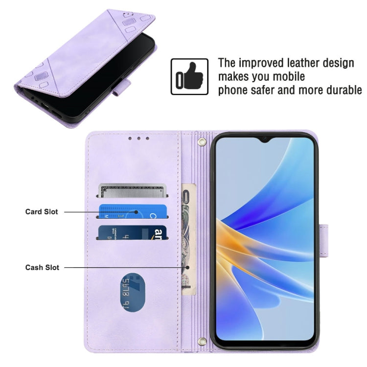 Skin-feel Embossed Leather Phone Case, For OPPO A17, For OPPO A54 5G / A74 5G / A93 5G, For OPPO A55 5G / A54 4G / Realme V11 5G, For OPPO A55s 5G, For OPPO A57 5G 2022 / 4G, For OPPO K10 5G, For OPPO K10 Pro 5G, For OPPO Reno7 4G / F21 Pro
