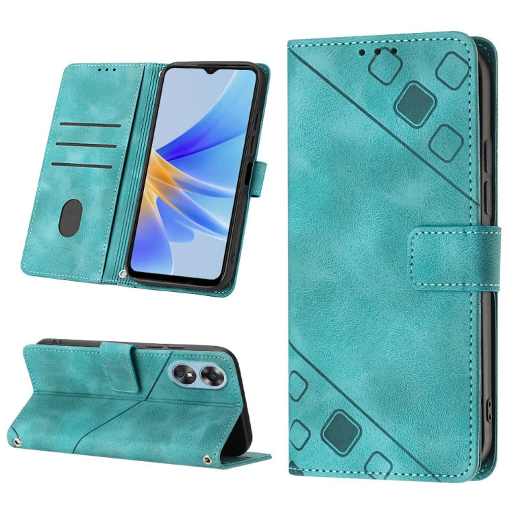 Skin-feel Embossed Leather Phone Case, For OPPO A17, For OPPO A54 5G / A74 5G / A93 5G, For OPPO A55 5G / A54 4G / Realme V11 5G, For OPPO A55s 5G, For OPPO A57 5G 2022 / 4G, For OPPO K10 5G, For OPPO K10 Pro 5G, For OPPO Reno7 4G / F21 Pro