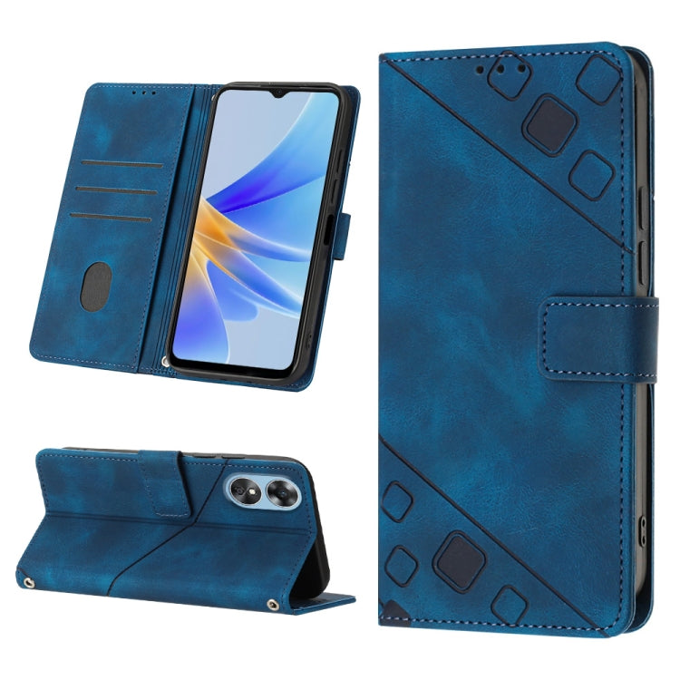 Skin-feel Embossed Leather Phone Case, For OPPO A17, For OPPO A54 5G / A74 5G / A93 5G, For OPPO A55 5G / A54 4G / Realme V11 5G, For OPPO A55s 5G, For OPPO A57 5G 2022 / 4G, For OPPO K10 5G, For OPPO K10 Pro 5G, For OPPO Reno7 4G / F21 Pro
