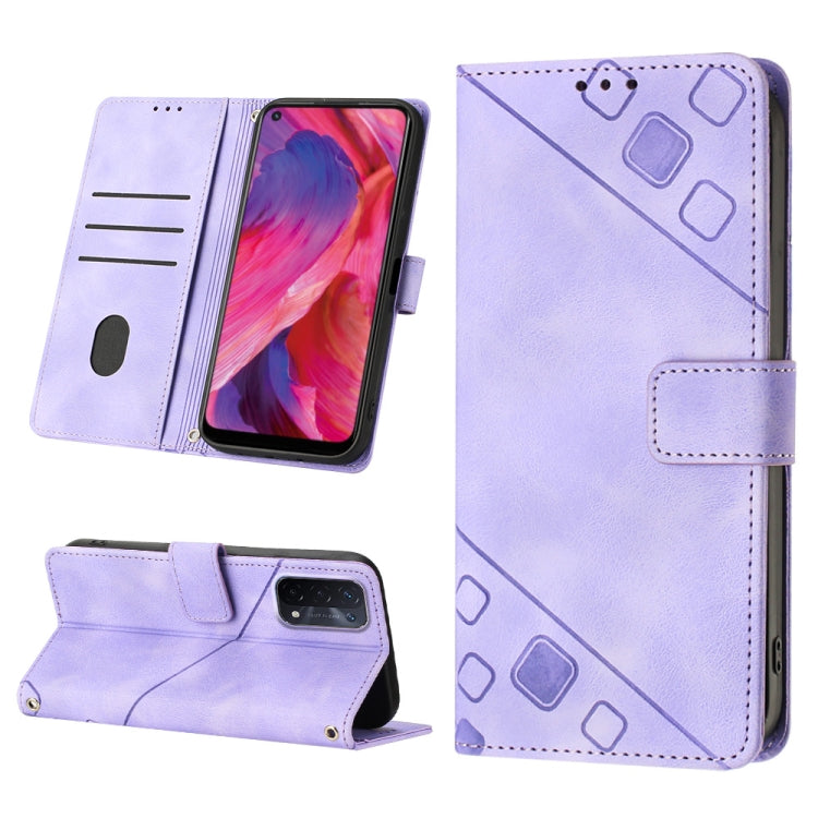 Skin-feel Embossed Leather Phone Case, For OPPO A17, For OPPO A54 5G / A74 5G / A93 5G, For OPPO A55 5G / A54 4G / Realme V11 5G, For OPPO A55s 5G, For OPPO A57 5G 2022 / 4G, For OPPO K10 5G, For OPPO K10 Pro 5G, For OPPO Reno7 4G / F21 Pro