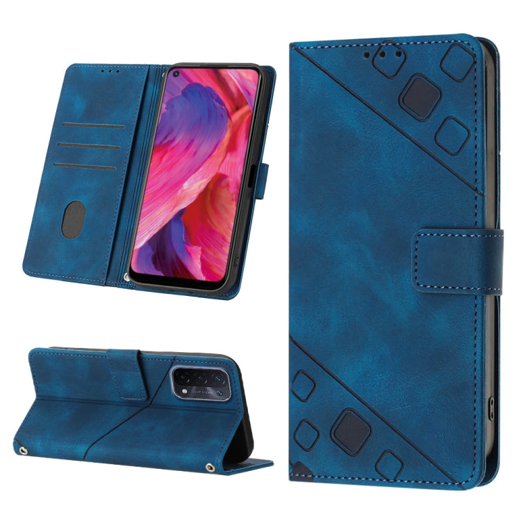 Skin-feel Embossed Leather Phone Case, For OPPO A17, For OPPO A54 5G / A74 5G / A93 5G, For OPPO A55 5G / A54 4G / Realme V11 5G, For OPPO A55s 5G, For OPPO A57 5G 2022 / 4G, For OPPO K10 5G, For OPPO K10 Pro 5G, For OPPO Reno7 4G / F21 Pro